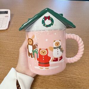 Starbucks Pink Christmas Bear Mug